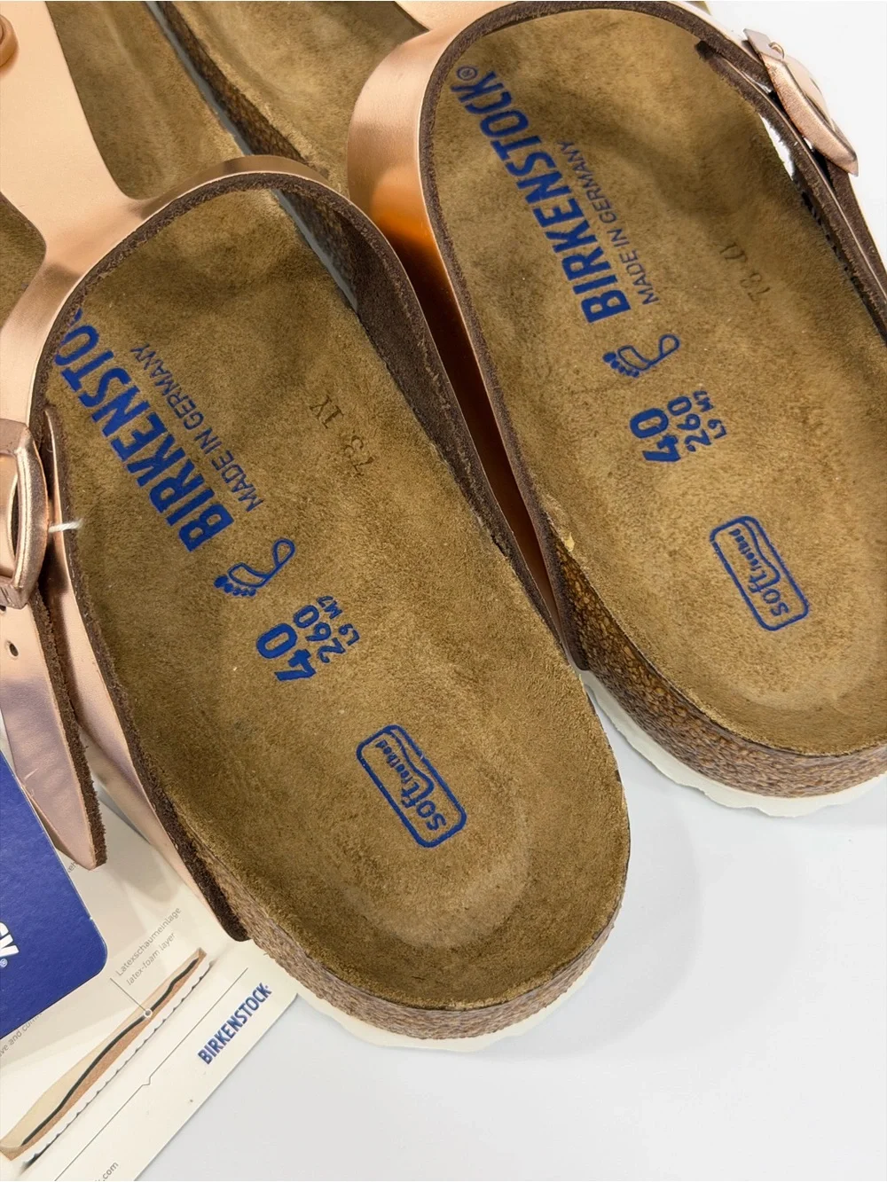 Birkenstock Gizeh Metallic Rose Gold Thong Sandals - Women's
